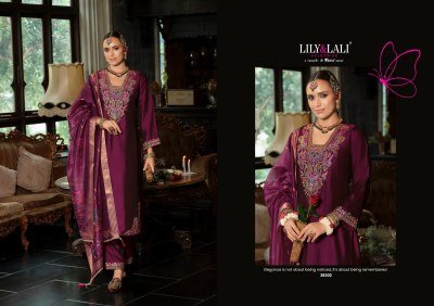 Lily And Lali Sindoor Dress Handwork Viscose Silk Kurti Pant with Dupatta Wholesale kurtis catalogs