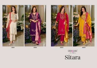 Lily  And Lali Sitara Designer Kurti Embroidered Viscose Silk Top Palazzo with Cotton Lining And Jacquard Dupatta Wholesale kurtis catalogs