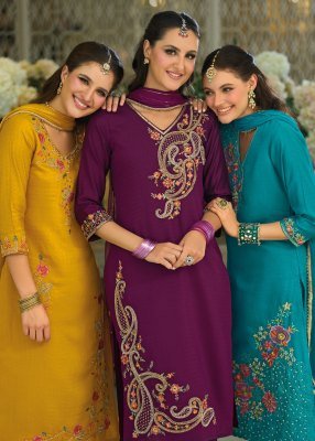 Lily & Lali Dedaar Fancy Viscose Silk Suit with Heavy Hand Work 