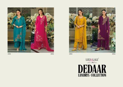 Lily & Lali Dedaar Fancy Viscose Silk Suit with Heavy Hand Work readymade suit catalogs
