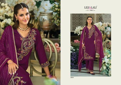 Lily & Lali Dedaar Fancy Viscose Silk Suit with Heavy Hand Work readymade suit catalogs