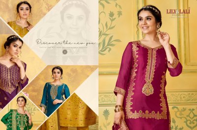 Lily and Lali present silkyness new designer handwork readymade suit catalogue at wholesale rate readymade suit catalogs