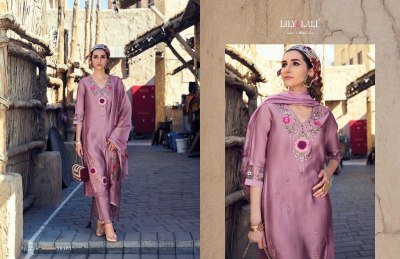 Lily and lali by Applique silk with cotton embroidered kurti pant and dupatta catalogue readymade suit catalogs