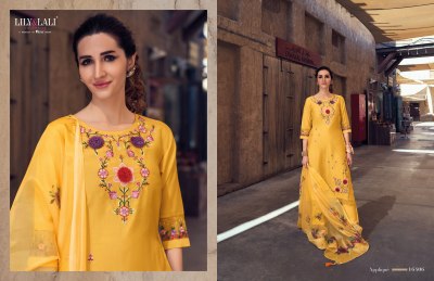 Lily and lali by Applique silk with cotton embroidered kurti pant and dupatta catalogue readymade suit catalogs