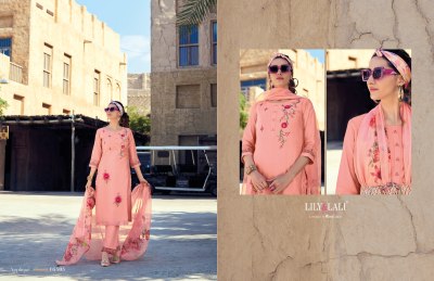 Lily and lali by Applique silk with cotton embroidered kurti pant and dupatta catalogue readymade suit catalogs