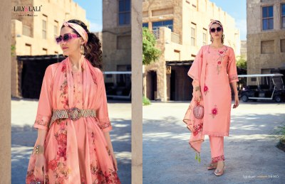 Lily and lali by Applique silk with cotton embroidered kurti pant and dupatta catalogue readymade suit catalogs