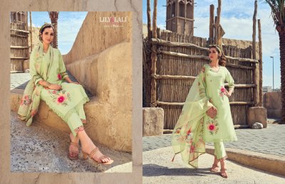 Lily and lali by Applique silk with cotton embroidered kurti pant and dupatta catalogue readymade suit catalogs