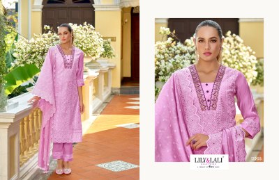 Lily and lali by Flora Roman fancy embroidered kurti pant and dupatta catlogue at low rate readymade suit catalogs