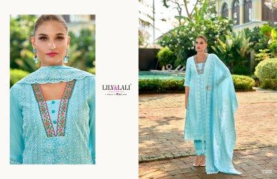 Lily and lali by Flora Roman fancy embroidered kurti pant and dupatta catlogue at low rate readymade suit catalogs