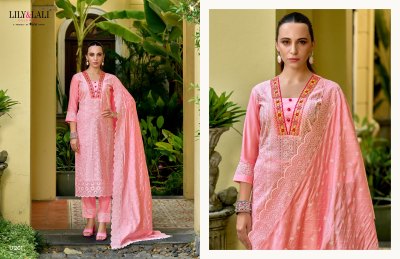 Lily and lali by Flora Roman fancy embroidered kurti pant and dupatta catlogue at low rate readymade suit catalogs