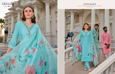 Lily and lali by Rozan fancy handwork designer kurti pant and dupatta catalogue at low rate readymade suit catalogs