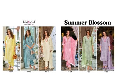Lily and lali by Summer blossom fancy embroidered readymade suit catalogue at amaviexpo readymade suit catalogs