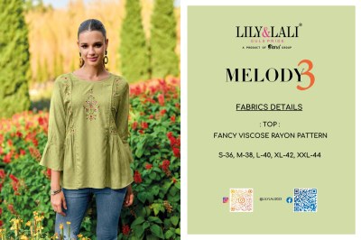 Lily and lali by melody 3 embroidered fancy reyon western top catalogue  western wear catalogs