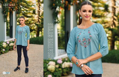 Lily and lali by melody 3 embroidered fancy reyon western top catalogue  western wear catalogs