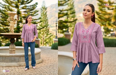 Lily and lali by melody 3 embroidered fancy reyon western top catalogue  western wear catalogs