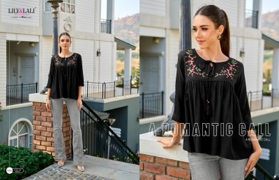 Lily and lali by melody 3 embroidered fancy reyon western top catalogue  western wear catalogs