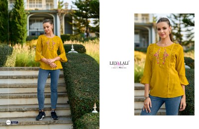 Lily and lali by melody 3 embroidered fancy reyon western top catalogue  western wear catalogs