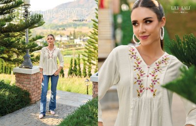 Lily and lali by melody 3 embroidered fancy reyon western top catalogue  western wear catalogs