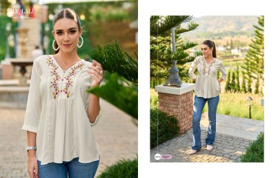 Lily and lali by melody 3 embroidered fancy reyon western top catalogue  western wear catalogs
