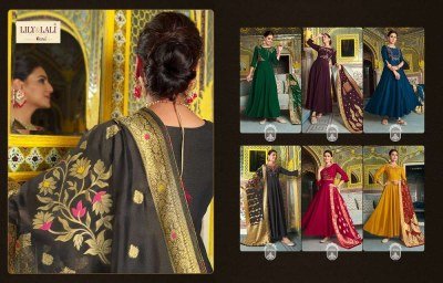 Lily and lali new presents Mohini vogue bemberg silk designer Kurti pant dupatta set catalogue  kurtis catalogs