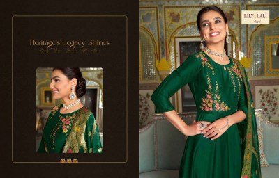 Lily and lali new presents Mohini vogue bemberg silk designer Kurti pant dupatta set catalogue  kurtis catalogs