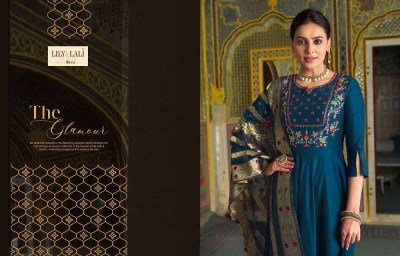 Lily and lali new presents Mohini vogue bemberg silk designer Kurti pant dupatta set catalogue  kurtis catalogs