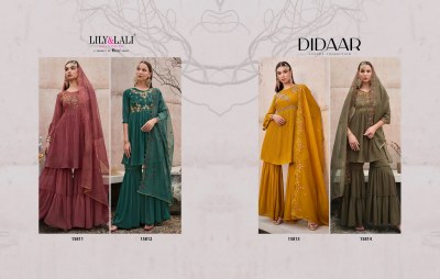 Lily and lali present Didaar pure handwork fancy sharara suit catalogue at wholesale rate readymade suit catalogs