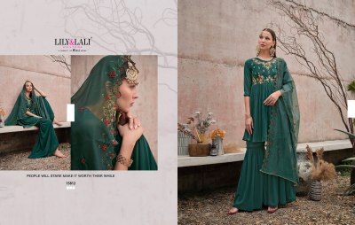 Lily and lali present Didaar pure handwork fancy sharara suit catalogue at wholesale rate readymade suit catalogs