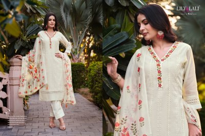 Lily and lali present Lucknowi 3 new fancy chanderi silk handwork readymade suit catalogue at low rate readymade suit catalogs
