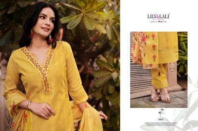 Lily and lali present Lucknowi 3 new fancy chanderi silk handwork readymade suit catalogue at low rate readymade suit catalogs