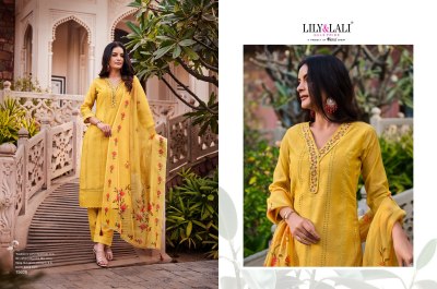 Lily and lali present Lucknowi 3 new fancy chanderi silk handwork readymade suit catalogue at low rate readymade suit catalogs