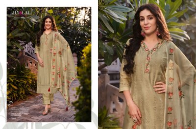Lily and lali present Lucknowi 3 new fancy chanderi silk handwork readymade suit catalogue at low rate readymade suit catalogs
