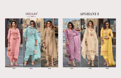 Lily and lali presenting Afghani 3 milan silk embroidered designer readymade suit catalogue at low rate readymade suit catalogs
