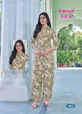 Lily vol 4 by Kavya Casual wear Shirt style long kurti with bottom catalogue at affordable rate kurtis catalogs