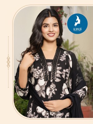 Liquid by Kaya 3 piece heavy reyon printed flair top bottom with dupatta catalogue readymade suit catalogs