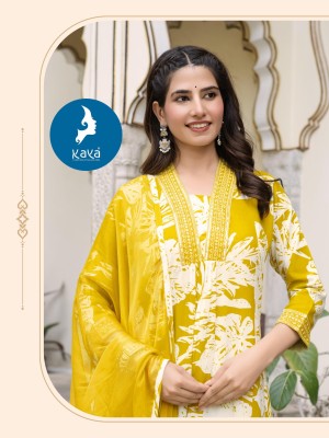 Liquid by Kaya 3 piece heavy reyon printed flair top bottom with dupatta catalogue readymade suit catalogs