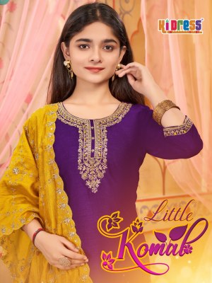 Little Komal by Aanchi Kurti Vichitra Straight Cut Top Bottom With Lining And Fancy Dupatta Work catalogue Aanchi 