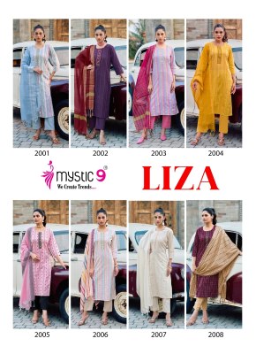 Liza vol 2 by Mystic 9 Premium Quality cotton Handloom Straight cut kurti  bottom and dupatta in low budget  readymade suit catalogs