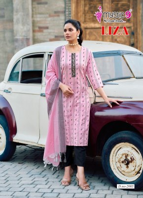 Liza vol 2 by Mystic 9 Premium Quality cotton Handloom Straight cut kurti  bottom and dupatta in low budget  readymade suit catalogs