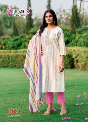 Liza vol 2 by Mystic 9 Premium Quality cotton Handloom Straight cut kurti  bottom and dupatta in low budget  readymade suit catalogs