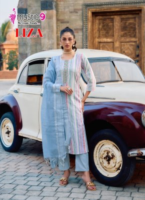 Liza vol 2 by Mystic 9 Premium Quality cotton Handloom Straight cut kurti  bottom and dupatta in low budget  readymade suit catalogs