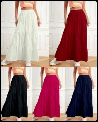 Long Maxi Skirt Women's Pleated Maxi Skirt Long, Solid Color, Premium Rayon Fabric Wholesale bottom wear catalogs