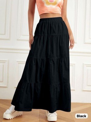 Long Maxi Skirt Women's Pleated Maxi Skirt Long, Solid Color, Premium Rayon Fabric Wholesale bottom wear catalogs