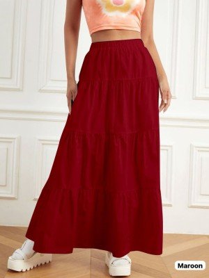 Long Maxi Skirt Women's Pleated Maxi Skirt Long, Solid Color, Premium Rayon Fabric Wholesale bottom wear catalogs