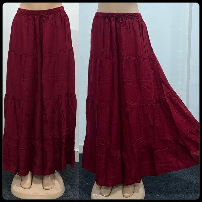 Long Maxi Skirt Women's Pleated Maxi Skirt Long, Solid Color, Premium Rayon Fabric Wholesale bottom wear catalogs