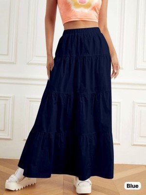 Long Maxi Skirt Women's Pleated Maxi Skirt Long, Solid Color, Premium Rayon Fabric Wholesale bottom wear catalogs