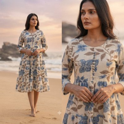 Long Rayon Gown Kurti Collection  Size wise Combo Set