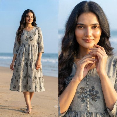 Long Rayon Gown Kurti Collection  Size wise Combo Set