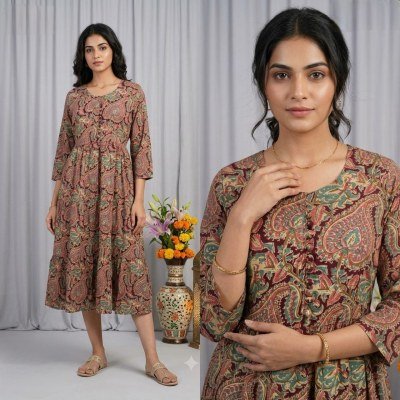 Long Rayon Gown Kurti Collection  Size wise Combo Set
