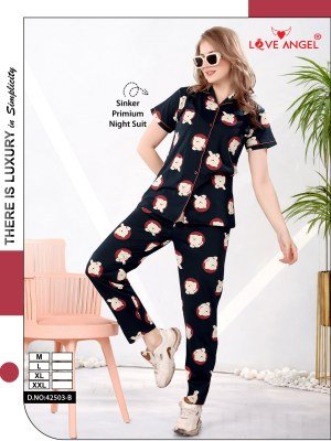 Love Angel Rayon Night Suit Set for Women night wear catalogs